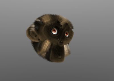 3D Äffchen Schräg von unten